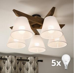 Brilagi - LED Přisazený lustr ANTHONY 5xE14/40W/230V dub ořech/bílá