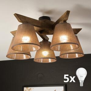 Brilagi - LED Přisazený lustr ANTHONY 5xE14/40W/230V dub ořech/hnědá