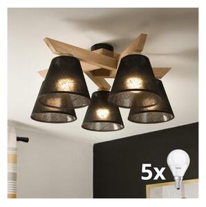 Brilagi - LED Přisazený lustr ANTHONY 5xE14/40W/230V dub/černá