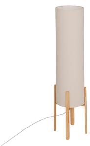 Stojací lampa textilní stínidlo RAFA dřevěné nohy, Ø 24 x 107 cm