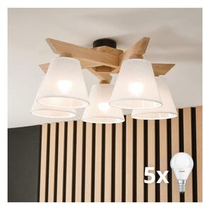 Brilagi - LED Přisazený lustr ANTHONY 5xE14/40W/230V dub/bílá