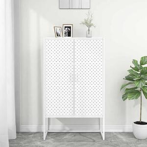 Komoda bílá 80 x 35 x 135 cm ocel 335875