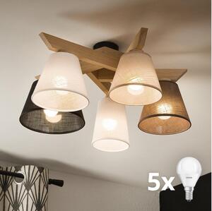 Brilagi - LED Přisazený lustr ANTHONY 5xE14/40W/230V dub