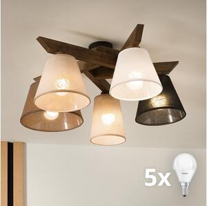 Brilagi - LED Přisazený lustr ANTHONY 5xE14/40W/230V dub ořech