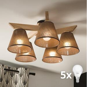 Brilagi - LED Přisazený lustr ANTHONY 5xE14/40W/230V dub/hnědá
