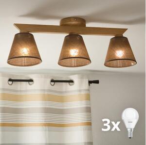 Brilagi - LED Přisazený lustr ANTHONY 3xE14/40W/230V dub/hnědá