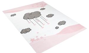 Dětský kusový koberec LUNA Mráčky - růžový