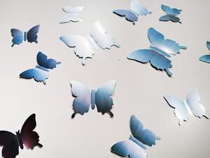 3D motýli na zeď zrcadloví 12 ks 12 x 10 cm