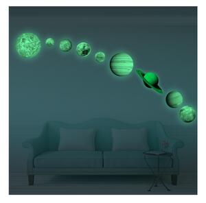 Sada 9 svítících samolepek Ambiance Solar System