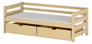 Dětská postel z masivu borovice EGO se šuplíky - 200x90 cm - přírodní