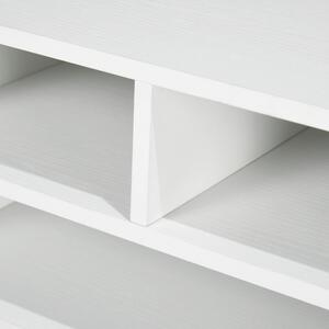 HOMCOM Bílý Organizér na Stůl s 3 Přihrádkami pro Tiskárnu 47 x 40 x 22,5 cm | Aosom