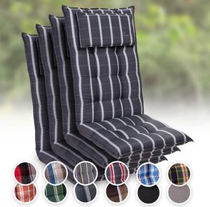 Blumfeldt Sylt, čalouněná podložka, podložka na židli, podložka na výše polohovací křeslo, polštář, polyester, 50 × 120 × 9 cm, 4x podložka