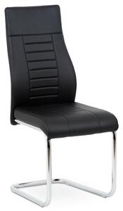 Jídelní židle CLARK — chrom, ekokůže, černá