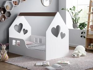 Dětská domečková postel HAPPY HOUSE - Srdíčko - 140x70 cm (12 barev) + matrace ZDARMA