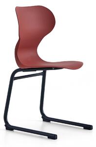 AJ Produkty Židle BRIAN, ližinová podnož, antracitově šedá/červená