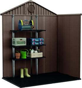 Plastový zahradní domek na nářadí se sedlovou střechou Keter Darwin 6x4 - 190 x 221 x 121 cm - hnědý