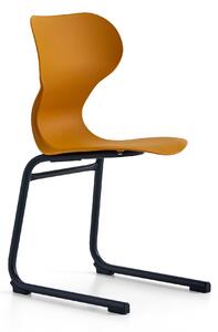 AJ Produkty Židle BRIAN, ližinová podnož, antracitově šedá/žlutá