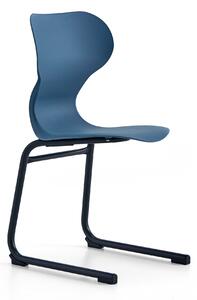 AJ Produkty Židle BRIAN, ližinová podnož, antracitově šedá/modrá