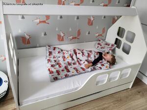 Dětská domečková postel KIDHOUSE se šuplíkem - bílá - levá - 160x80 cm