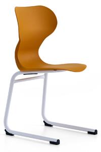 AJ Produkty Židle BRIAN, ližinová podnož, bílá/žlutá