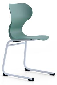 AJ Produkty Židle BRIAN, ližinová podnož, bílá/zelená
