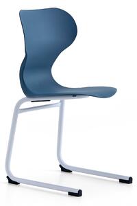 AJ Produkty Židle BRIAN, ližinová podnož, bílá/modrá
