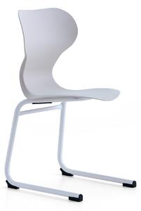 AJ Produkty Židle BRIAN, ližinová podnož, bílá/světle šedá