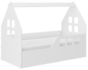 Dětská domečková postel KIDHOUSE - bílá - pravá - 160x80 cm
