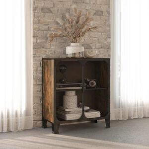 Úložná skříň rustikální hnědá 72 x 36 x 82 cm kov a MDF 335907