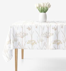Goldea hranatý ubrus 100% bavlněné plátno - okrasné rostliny 140 x 220 cm