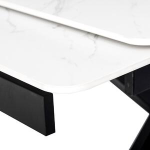 Jídelní stůl Hefin-450m-BK (černá + bílá) (pre 4 až 6 osob). 1042754