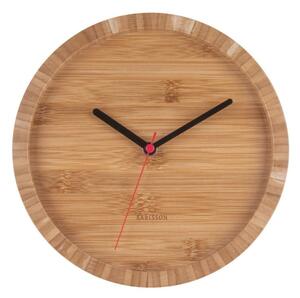 Hnědé nástěnné bambusové hodiny Karlsson Tom, ⌀ 26 cm
