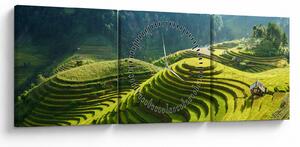 Obraz - Koncert rýžových teras (s hodinami) (90x30 cm)