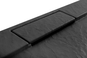Sprchová vanička Rea GRAND 90x120 cm - imitace kamene - černá