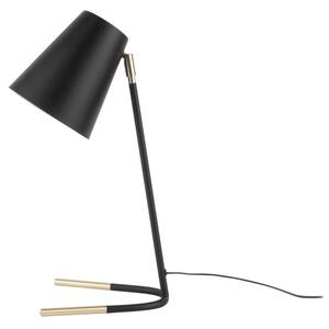 Černá stolní lampa s detaily ve zlaté barvě Leitmotiv Noble