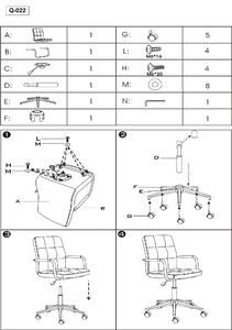 Růžová kancelářská židle Q-022 VELVET