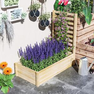 Outsunny Čtvercový dřevěný zahradní květináč s treláží 115 x 60 x 110 cm v přírodním dřevě | Aosom