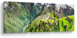 Obraz - Machu Picchu (s hodinami) (90x30 cm)