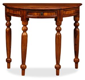 Konzolový stolek, masivní sheesham, 90 x 40 x 76 cm, polokulatý