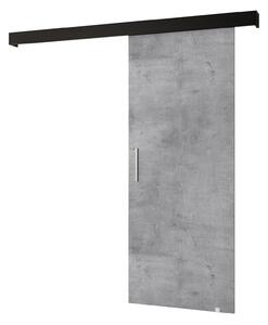 Posuvné dveře 90 cm Sharlene I (beton + černá matná + stříbrná). 1043575