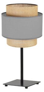 Stolní lampa BOHO, 1x jutové/šedé textilní stínítko