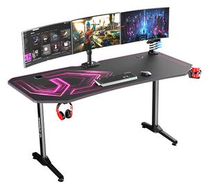 Herní stůl ULTRADESK FRAG XXL PINK – černá/růžová, 160x75 cm