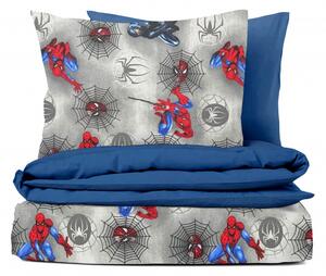 Ervi bavlněné povlečení oboustranné - Spider-Man na šedém/modré