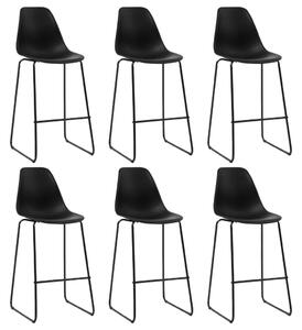 Barové židle 6 ks černé plast