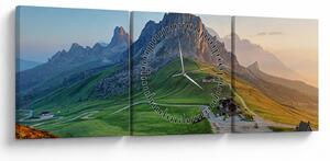 Obraz - Dolomity (s hodinami) (90x30 cm)