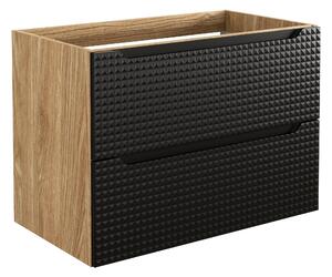 Comad Koupelnová skříňka pod umyvadlo Luxor Black 80 černá/dub olejovaný