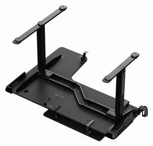 Herní stůl ULTRADESK WINGER – 111x155x60 cm, elektricky nastavitelná výška, RGB podsvícení, černá