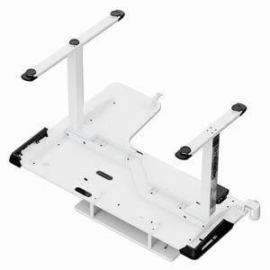 Herní stůl ULTRADESK WINGER – 111x155x60 cm, elektricky nastavitelná výška, RGB podsvícení, bílá