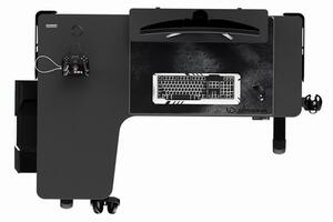 Herní stůl ULTRADESK WINGER – 111x155x60 cm, elektricky nastavitelná výška, RGB podsvícení, černá