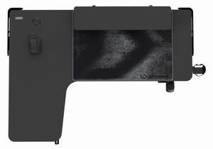 Herní stůl ULTRADESK WINGER – 111x155x60 cm, elektricky nastavitelná výška, RGB podsvícení, černá